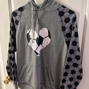 Gray Heart Pattern Hoodie